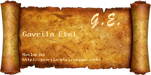 Gavrila Etel névjegykártya